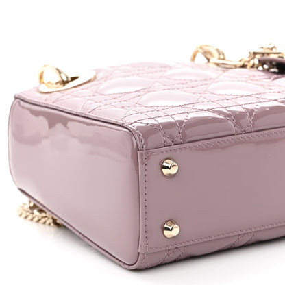 Christian Dior Patent Cannage Mini Lady Dior Peony Pink 8 of 9