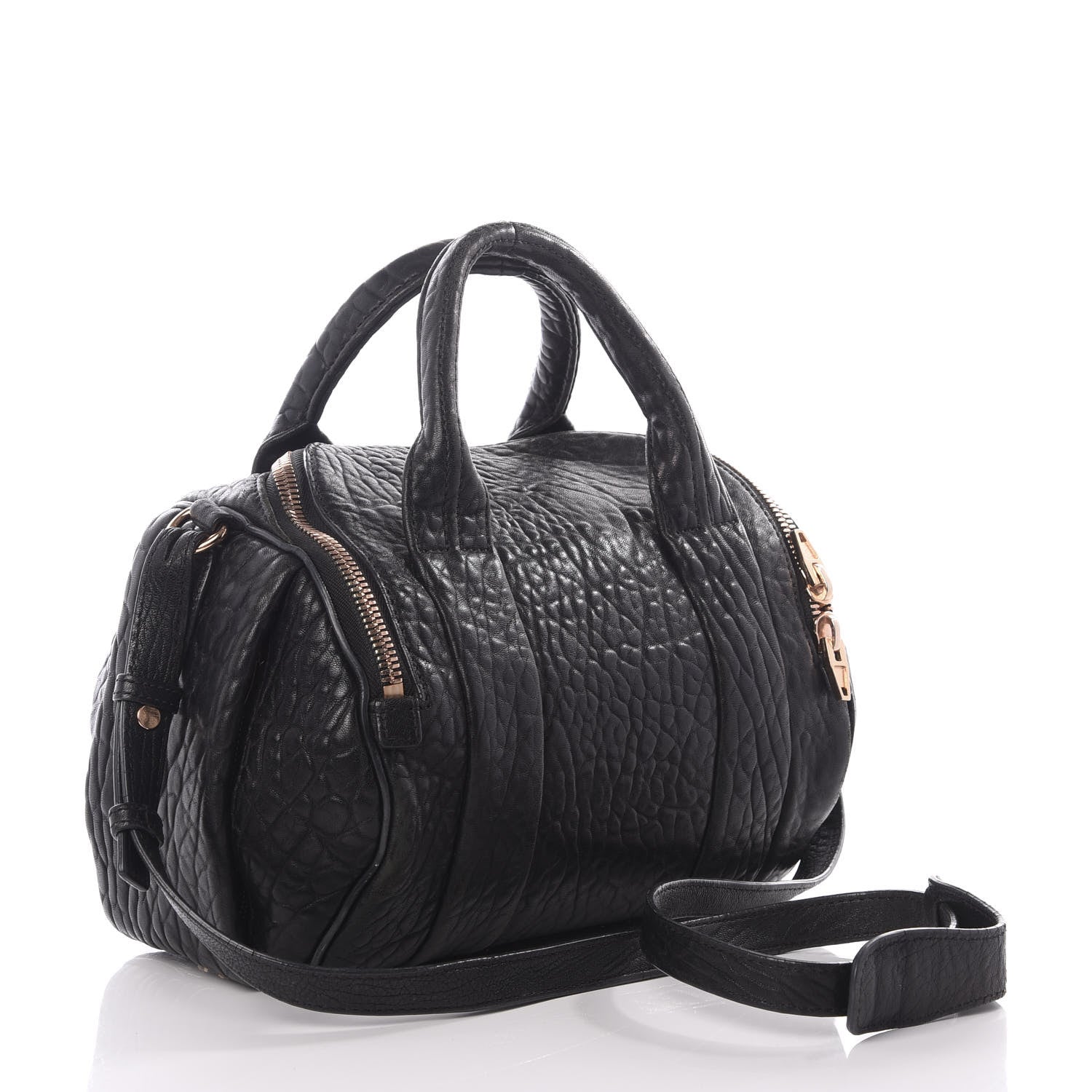 Alexander Wang Pebbled Lambskin Rockie Black Rose Gold Hardware 2 of 10