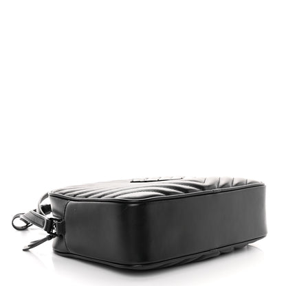 Saint Laurent Calfskin Matelasse Monogram Monochrome Lou Camera Bag Black 4 of 10
