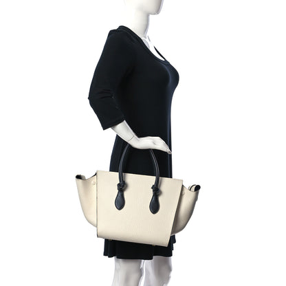 Celine Elephant Calfskin Small Bi-Color Tie Knot Tote White Black 2 of 9