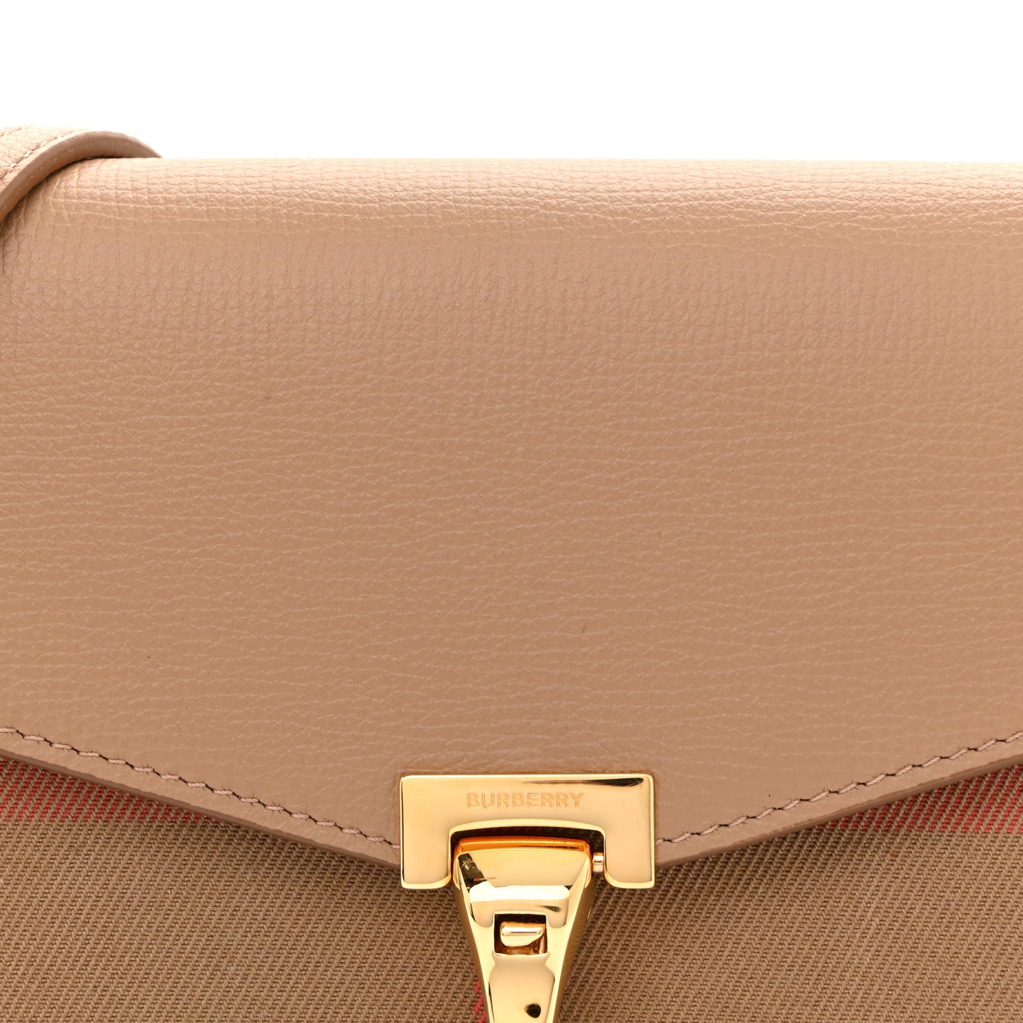 Derby Calfskin House Check Baby Macken Crossbody Bag Camel