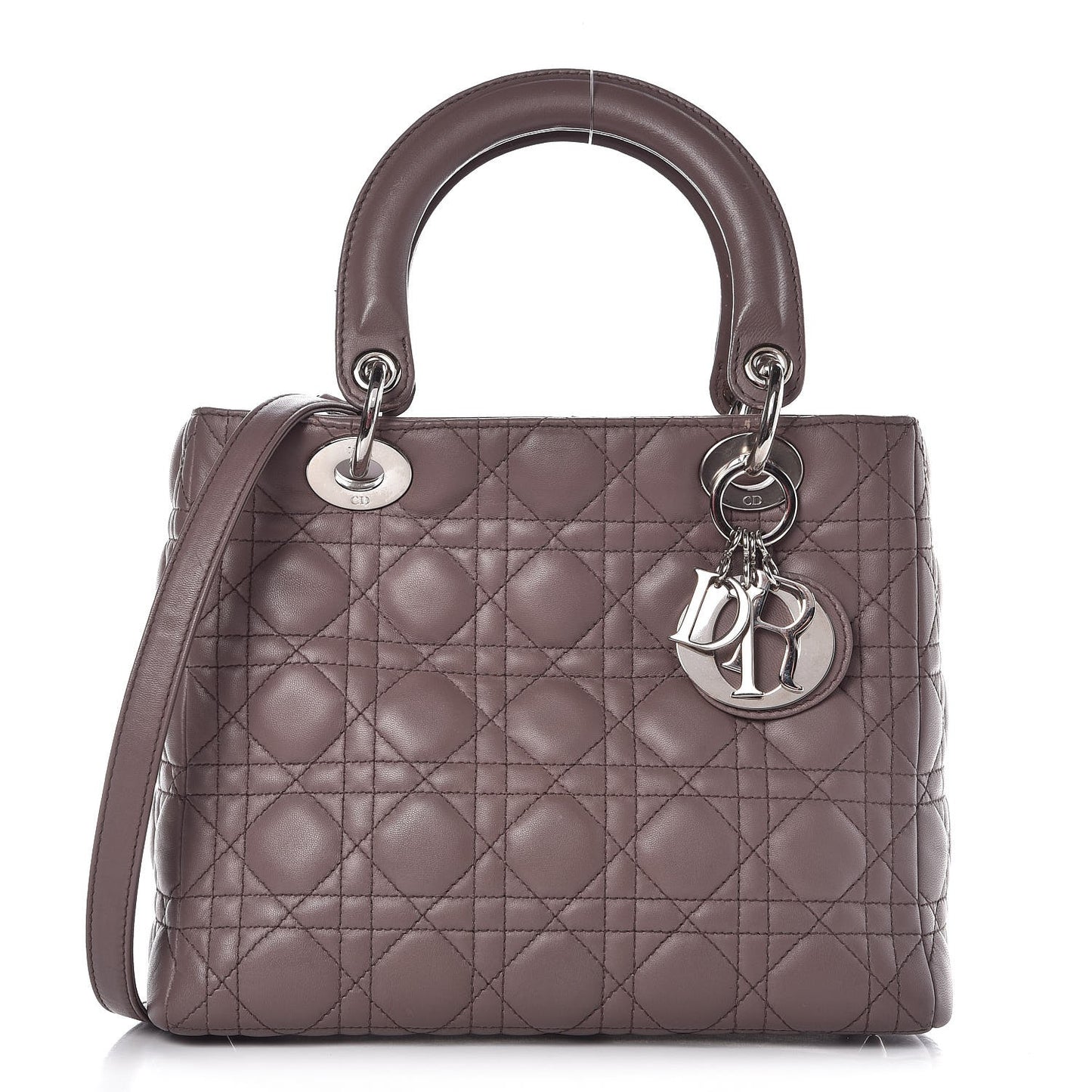 Lambskin Cannage Medium Lady Dior Grey