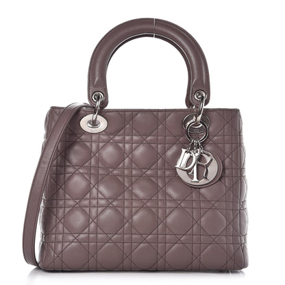 Christian Dior Lambskin Cannage Medium Lady Dior Grey 1 of 7