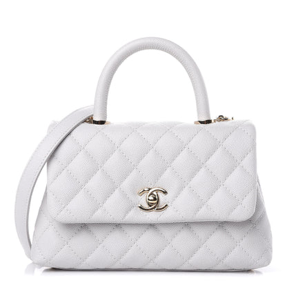 Chanel Caviar Quilted Mini Coco Handle Flap Light Grey 1 of 10
