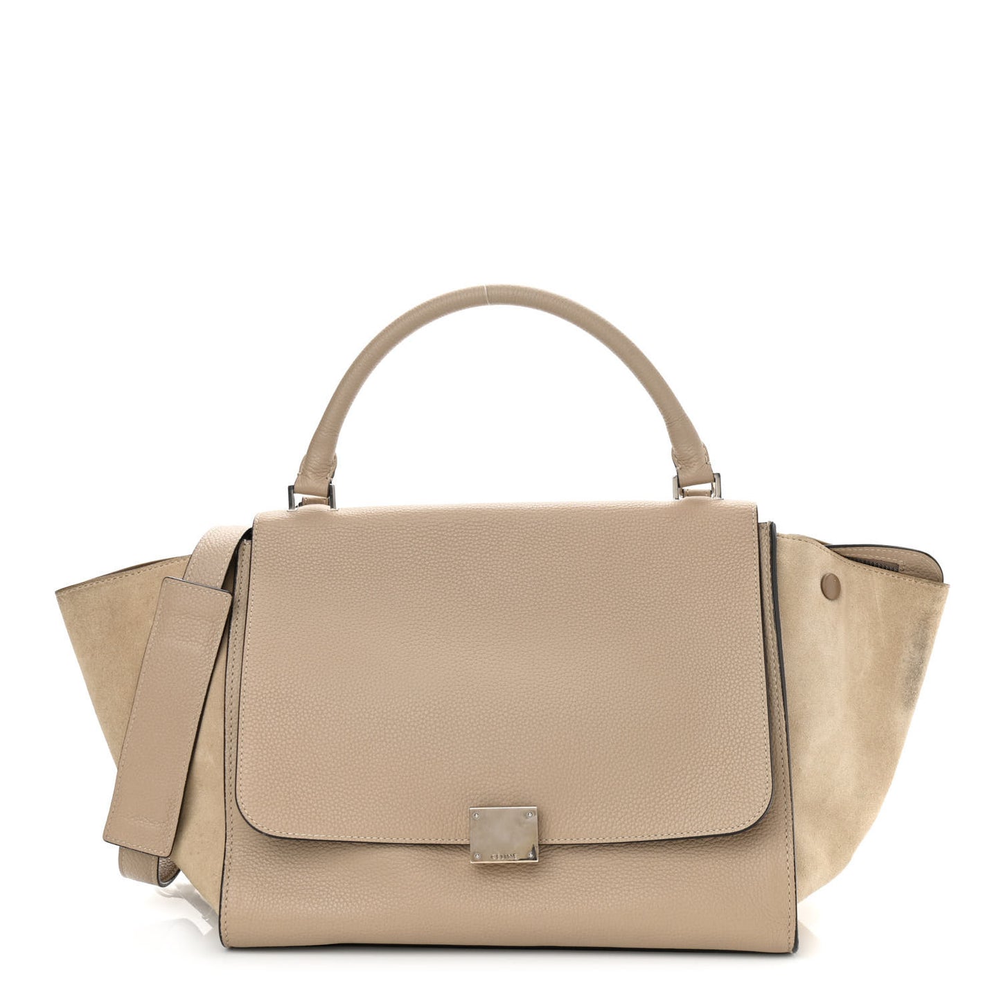 Drummed Calfskin Suede Large Trapeze Dune