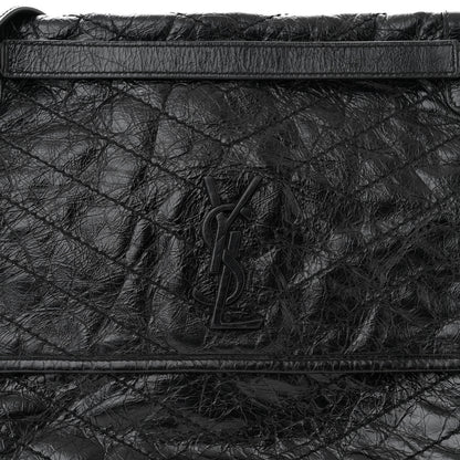 Saint Laurent Crinkled Calfskin Matelasse Monogram Large Niki Chain Satchel Black 8 of 13