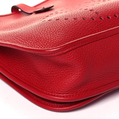 Hermes Taurillon Clemence Evelyne III PM Rouge Casaque 6 of 7