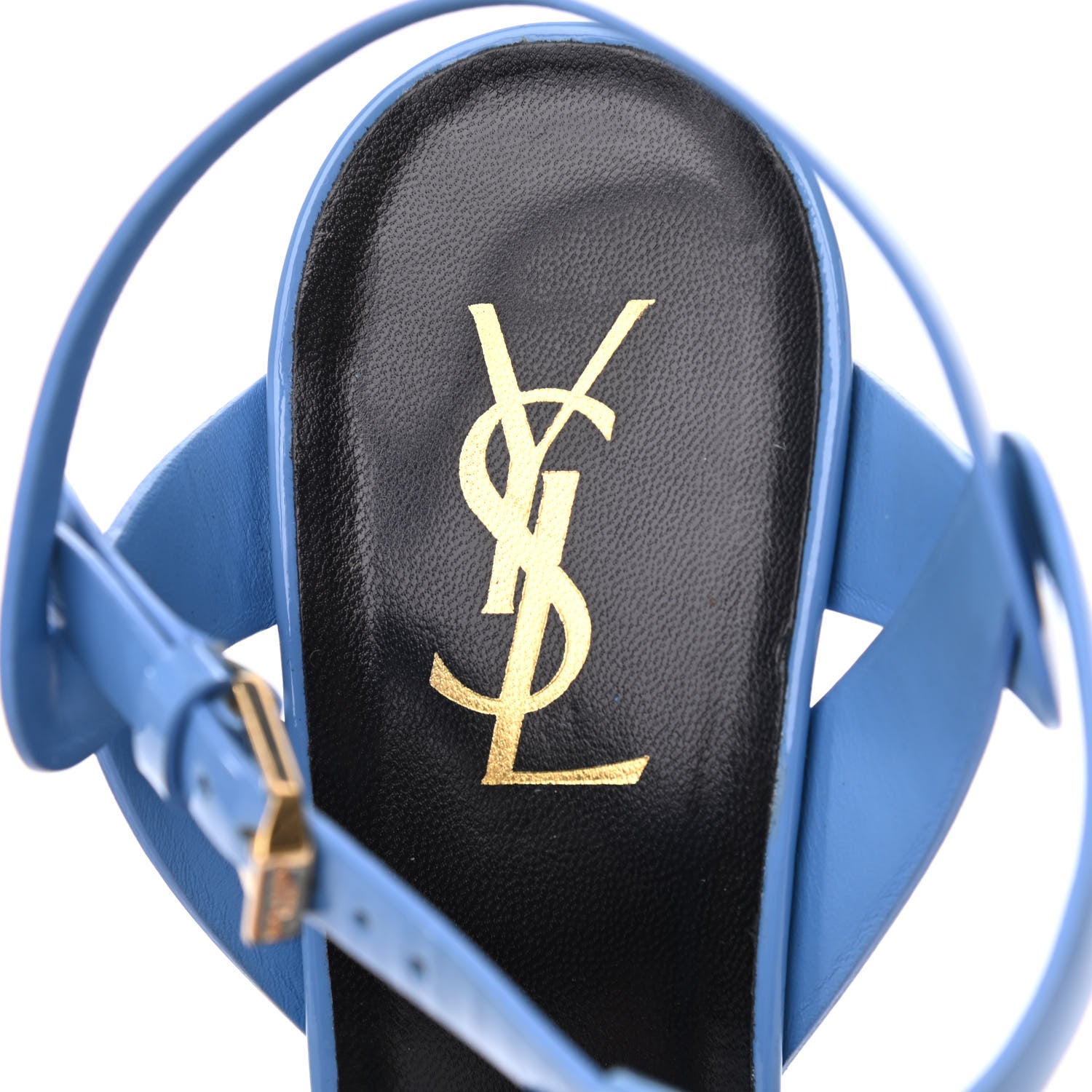 Saint Laurent Patent Tribute 105 Platform Sandals 39.5 Bleu Clair 6 of 12