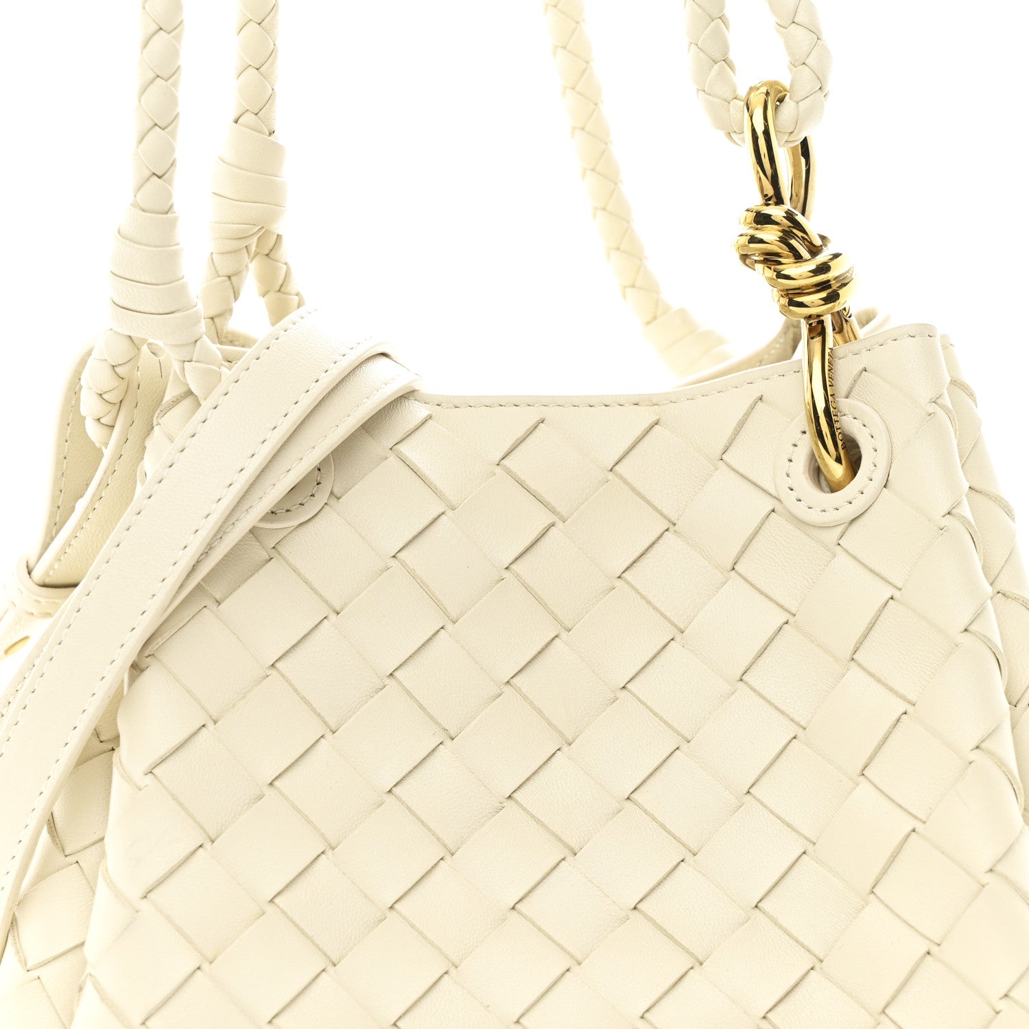 Bottega Veneta Nappa Intrecciato Small Parachute Shoulder Bag Sea Salt 7 of 9