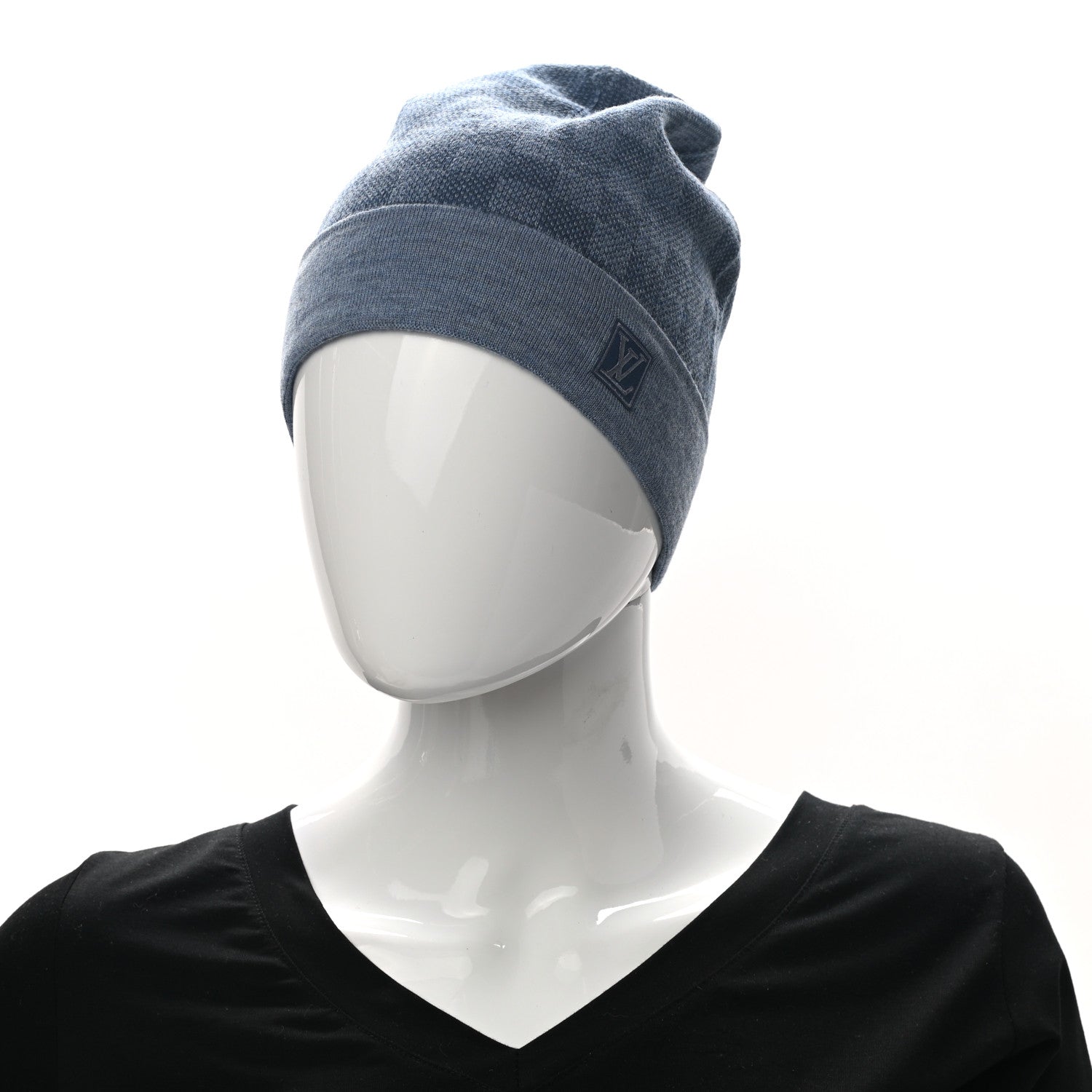 Louis Vuitton Wool Petit Damier Hat NM Light Blue 2 of 4