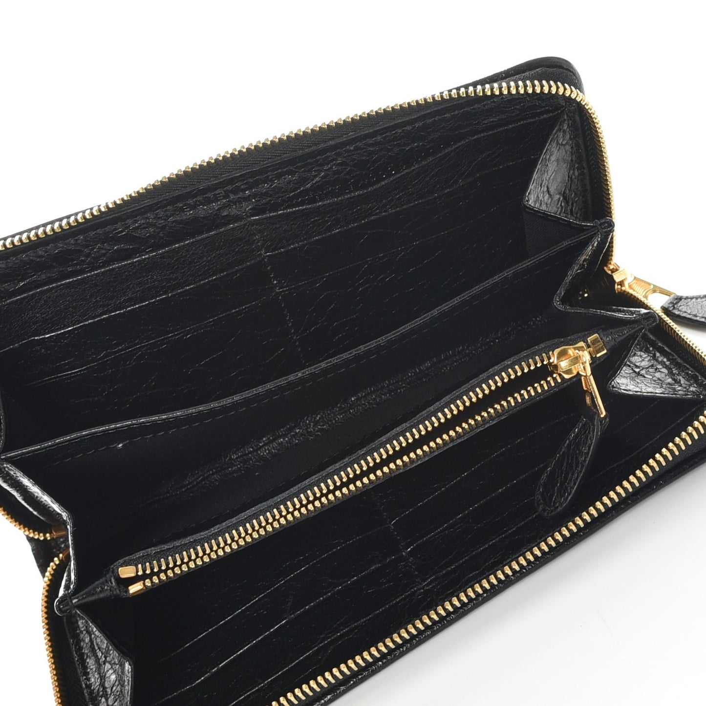 Agneau Blanket Continental Zip Around Wallet Black