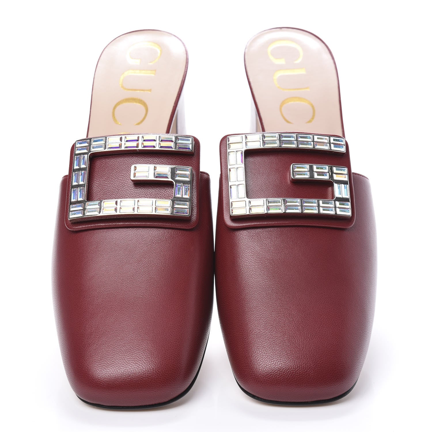 Gucci Malaga Kid Crystal Square G Madelyn Mules 39 Romantic Cerise 5 of 10