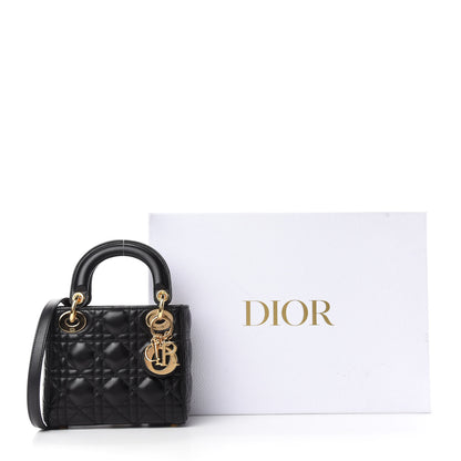 Christian Dior Lambskin Cannage Mini Lady Dior Black 21 of 21