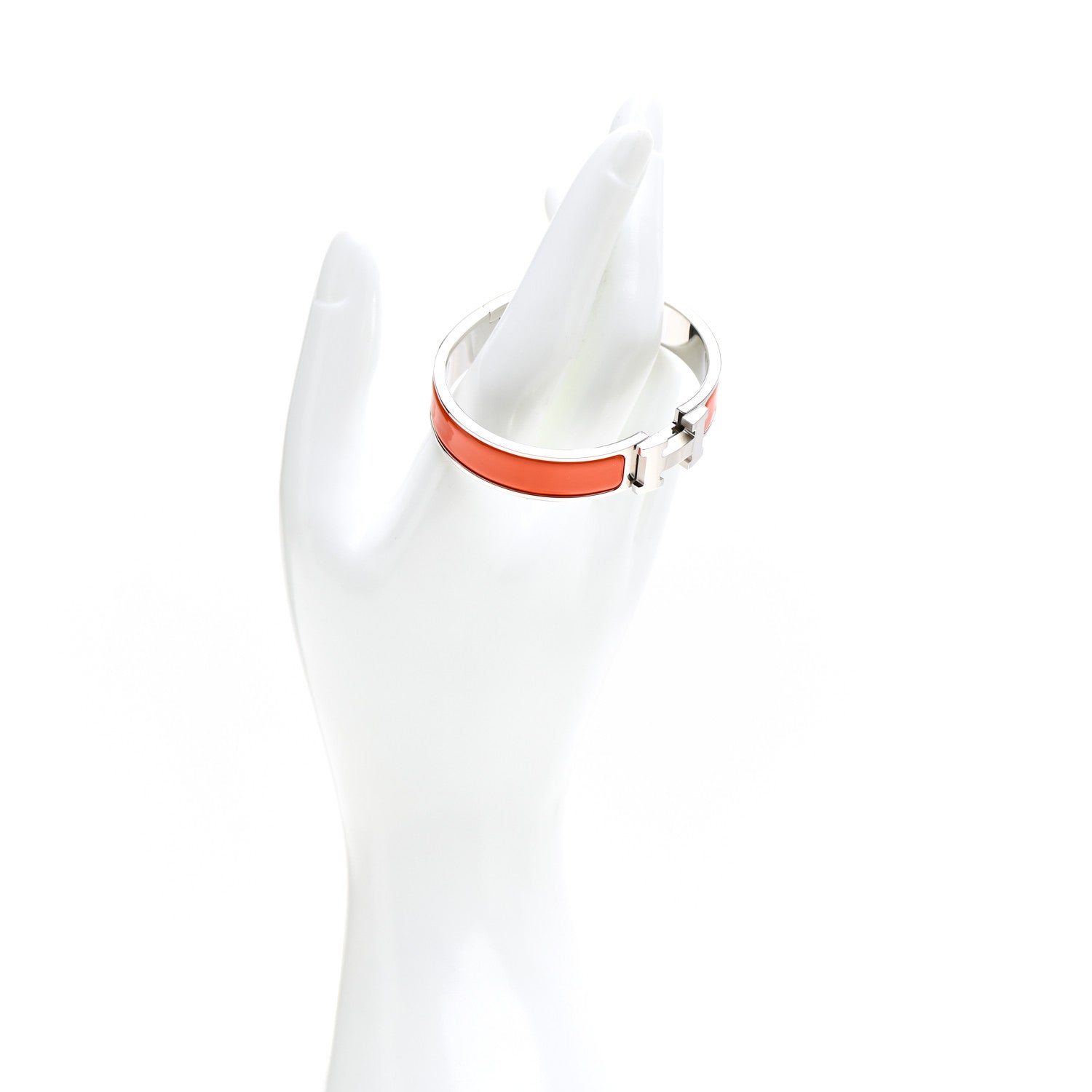 Hermes Enamel Narrow Clic Clac H Bracelet PM Orange 2 of 5