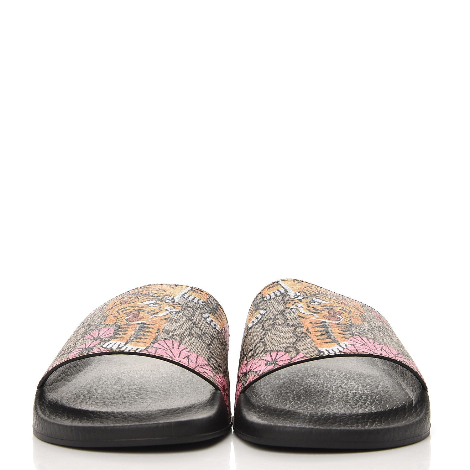 Gucci GG Supreme Monogram Bengal Slide Sandals 39 Beige Pink 3 of 9