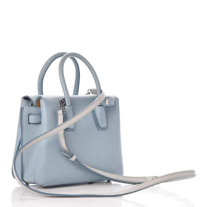 MCM Grained Calfskin Mini Milla Tote Sky Blue 4 of 8