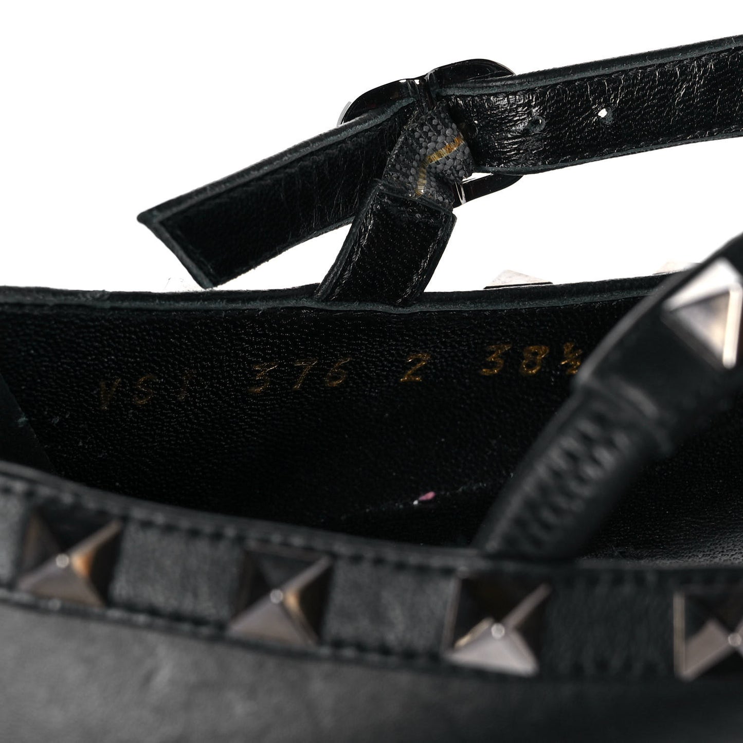 Nappa Rockstud Cage Ballerina Flats 38.5 Black