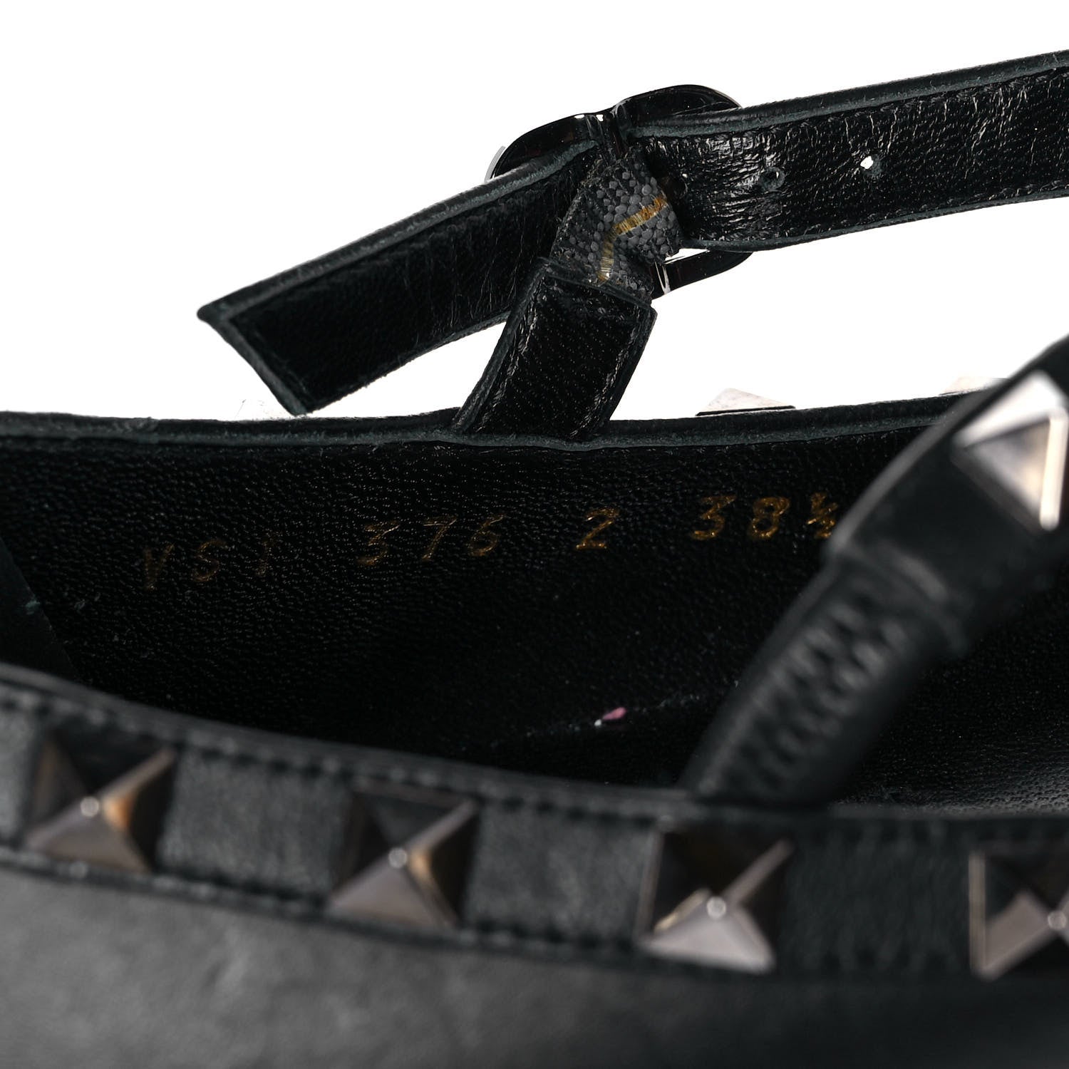 Valentino Garavani Nappa Rockstud Cage Ballerina Flats 38.5 Black 8 of 9