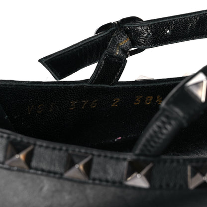 Valentino Garavani Nappa Rockstud Cage Ballerina Flats 38.5 Black 8 of 9