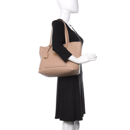 Prada Vitello Daino Pocket Shopping Tote Cammeo 2 of 11