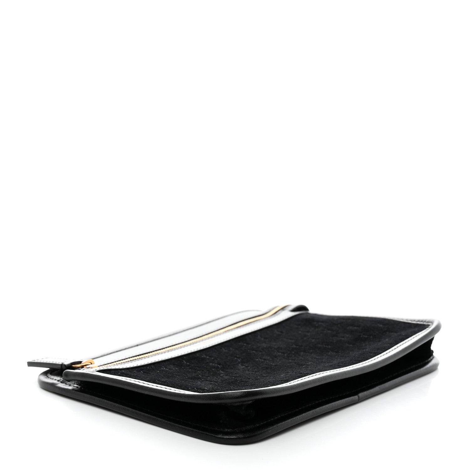 Saint Laurent Suede All-Over Monogram Pouch Black 4 of 7