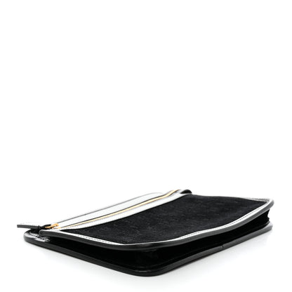 Saint Laurent Suede All-Over Monogram Pouch Black 4 of 7