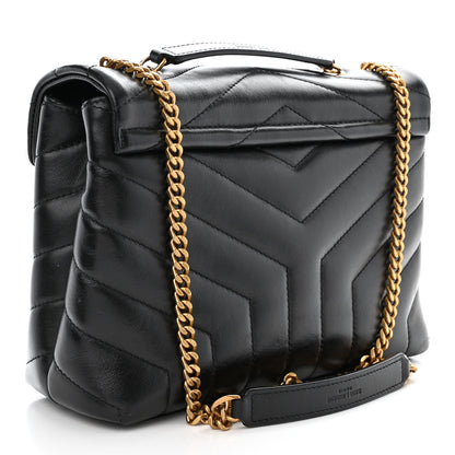 Saint Laurent Calfskin Y Quilted Monogram Small Loulou Chain Satchel Black 3 of 10