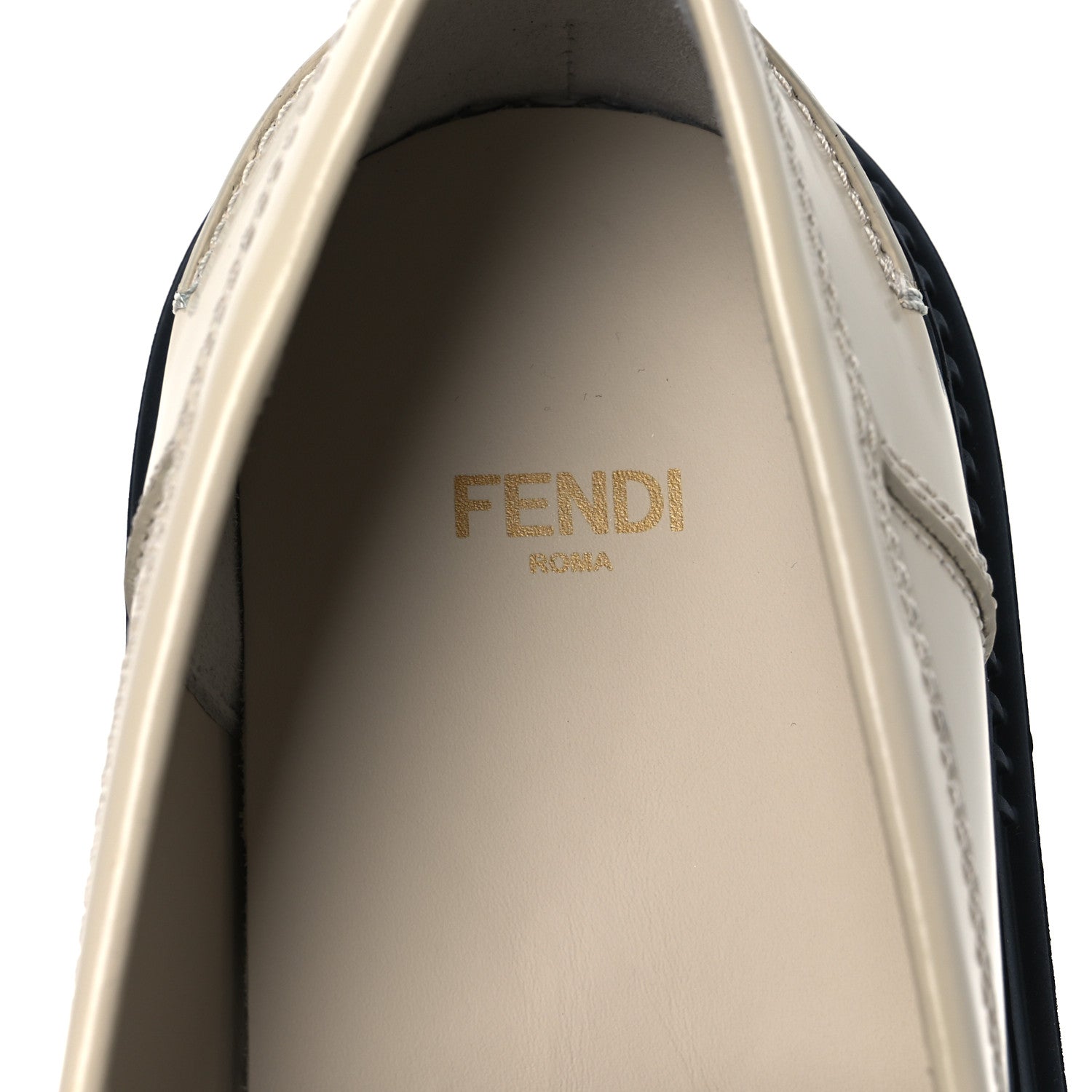 Fendi Vitello Abrasivato Fendigraphy 50mm Loafers 40 Blanco Babe 9 of 13