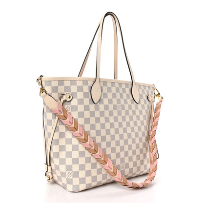 Louis Vuitton Damier Azur Braided Neverfull MM Pink 4 of 10