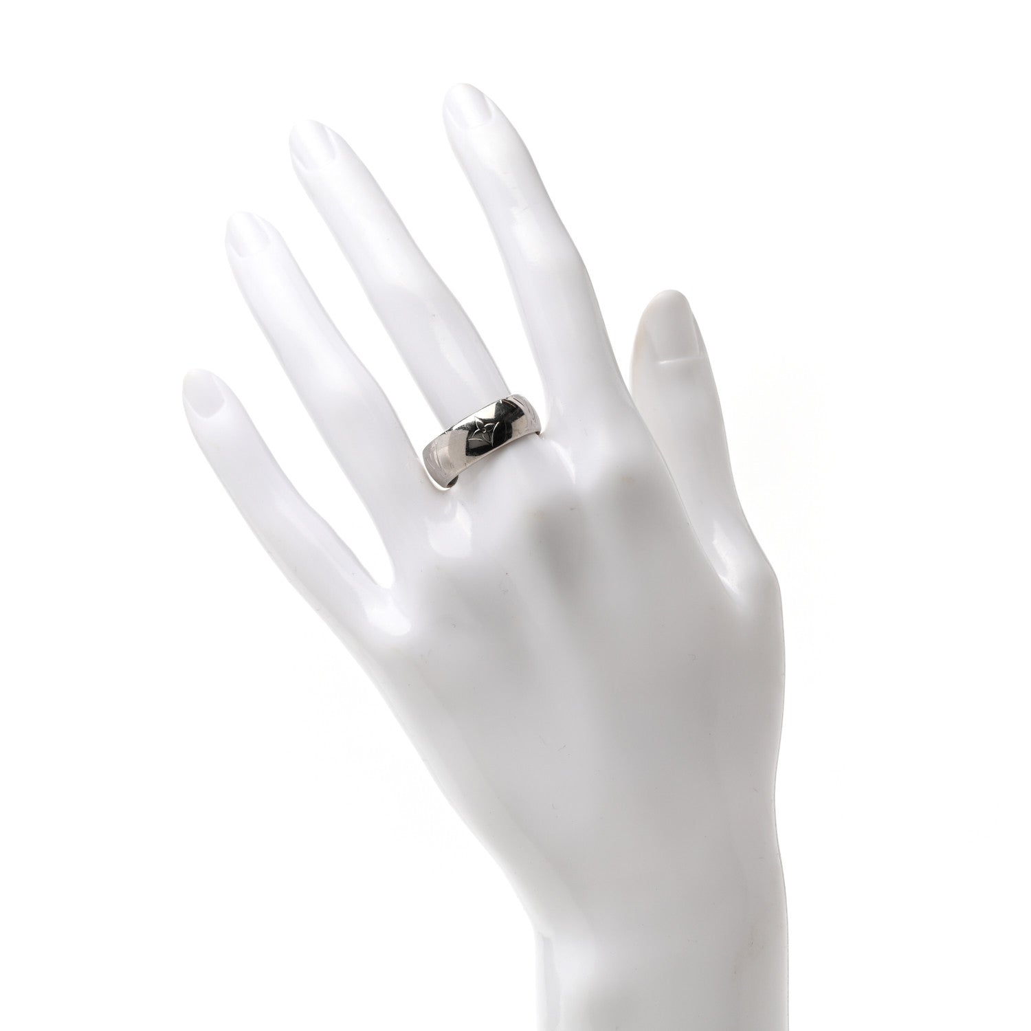 Louis Vuitton Zamac Palladium Monogram Ring M 60 9 Silver 2 of 6