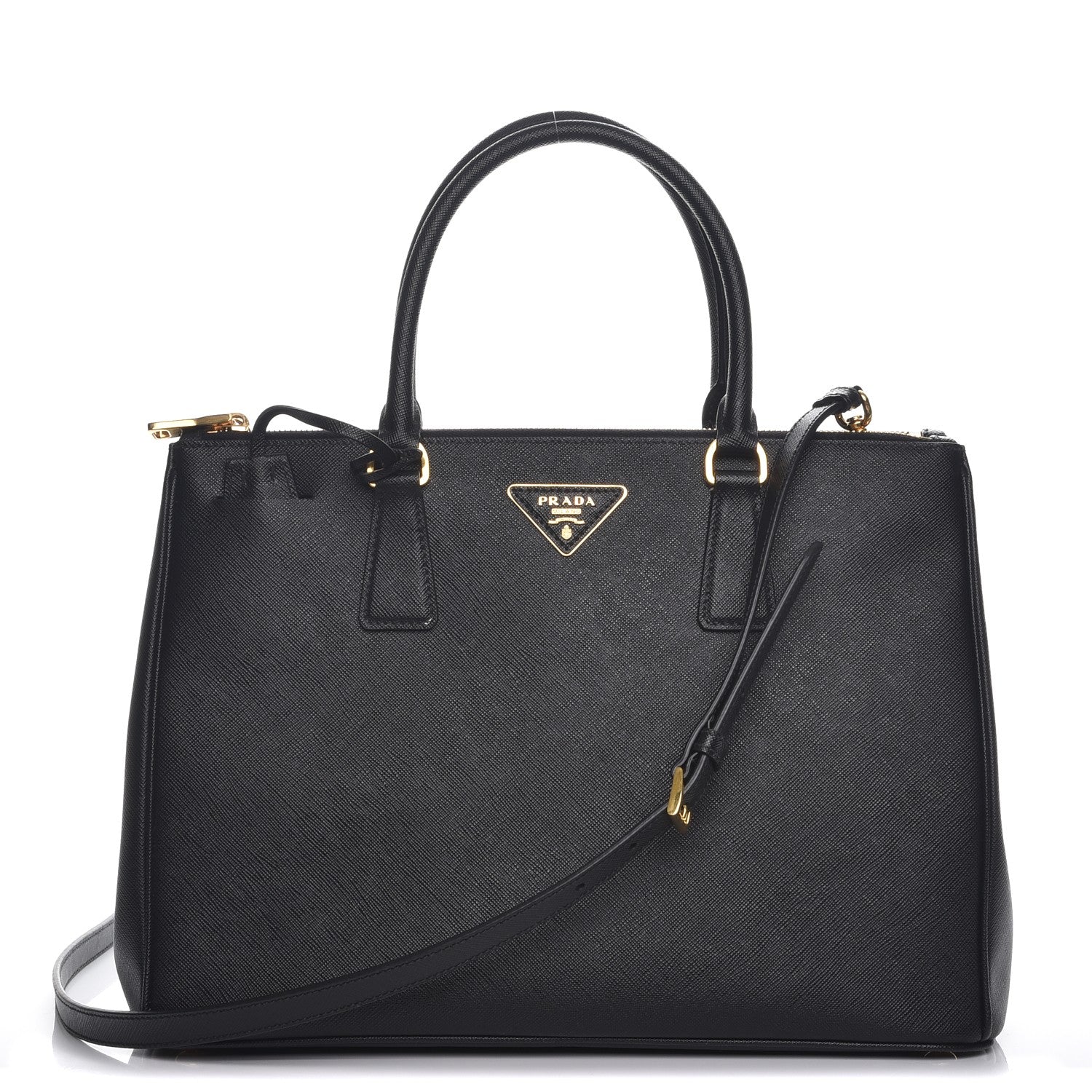 Prada Saffiano Medium Galleria Double Zip Tote Black 1 of 10