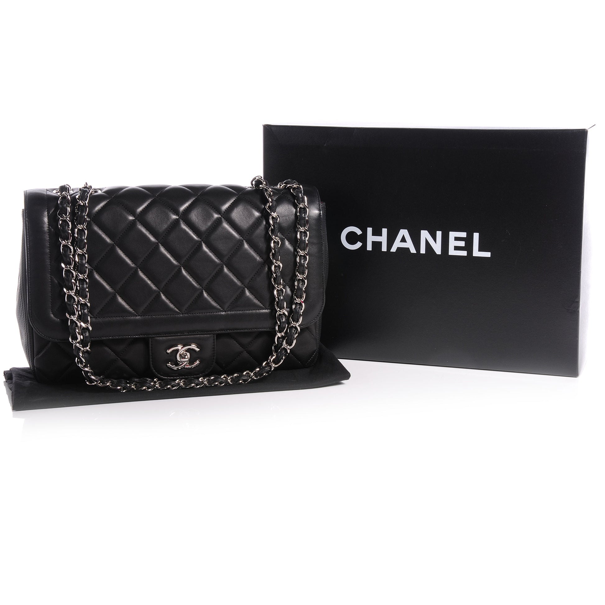 Chanel Lambskin Large Coco Rider Flap Black 5 of 8