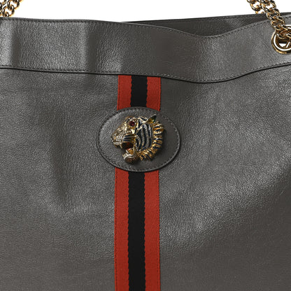 Gucci Calfskin Large Rajah Chain Tote Grey 9 of 11