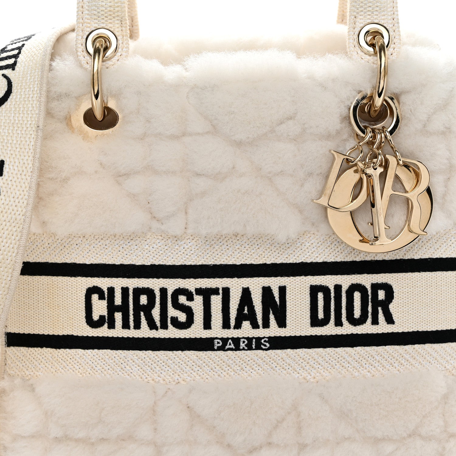Christian Dior Shearling Cannage Medium Lady D- Lite Ecru 8 of 11