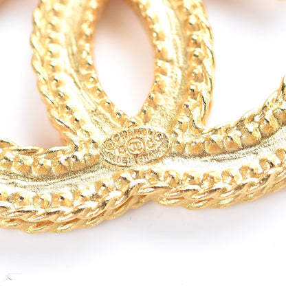 Chanel CC Drop Earrings Matte Gold 4 of 5