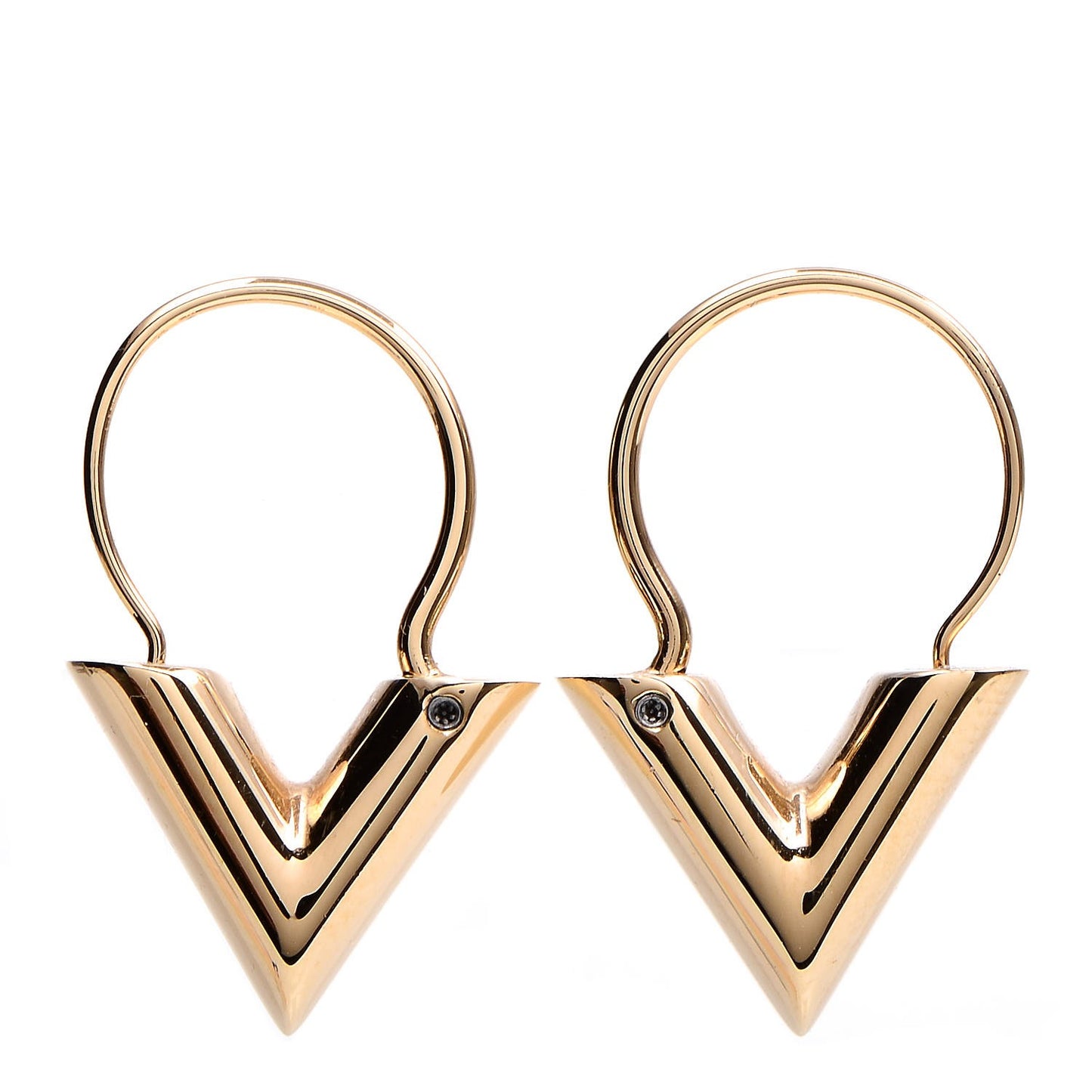 Brass Essential V Hoop Earrings Gold
