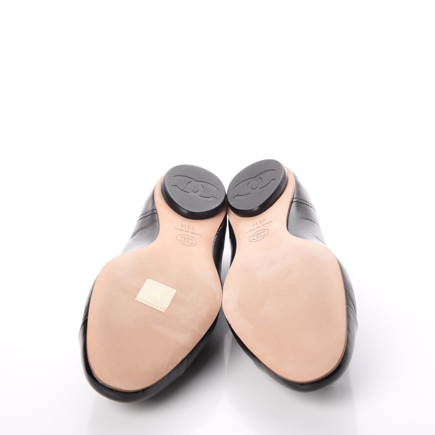 Chanel Lambskin Patent Cap Toe Ballerina Flats 38.5 Black 8 of 11