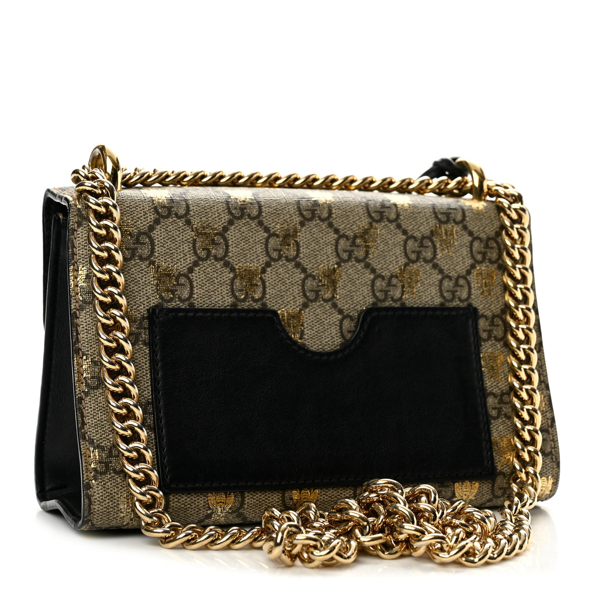 Gucci GG Supreme Monogram Bees Small Padlock Shoulder Bag Black 3 of 14