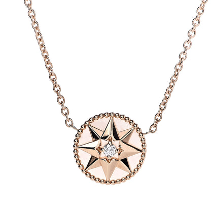 Christian Dior 18K Yellow Gold Diamond Mother of Pearl Rose Des Vents Necklace 4 of 8
