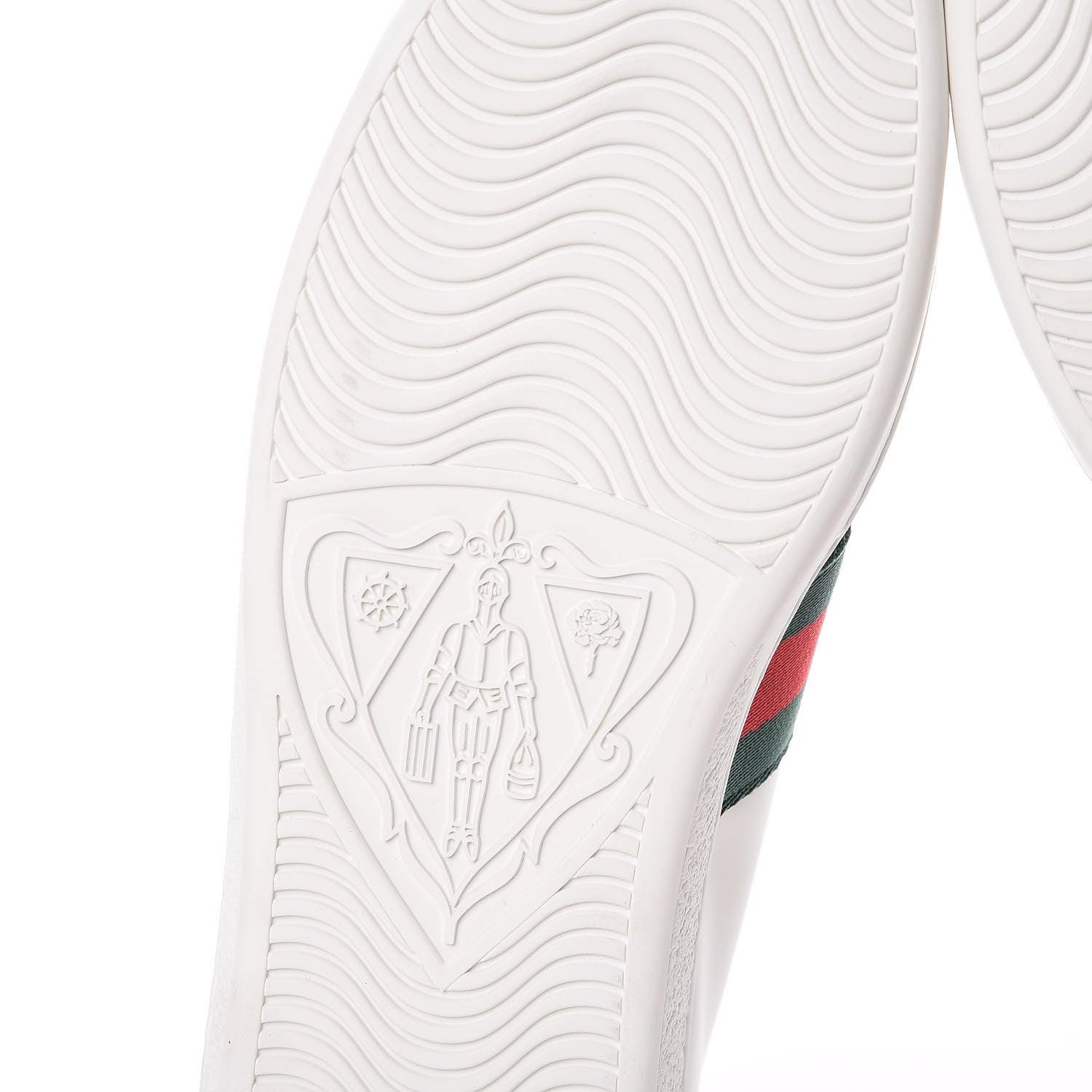 Gucci Calfskin Ayers Web Heart Embroidered Ace Sneakers 38.5 White 7 of 12