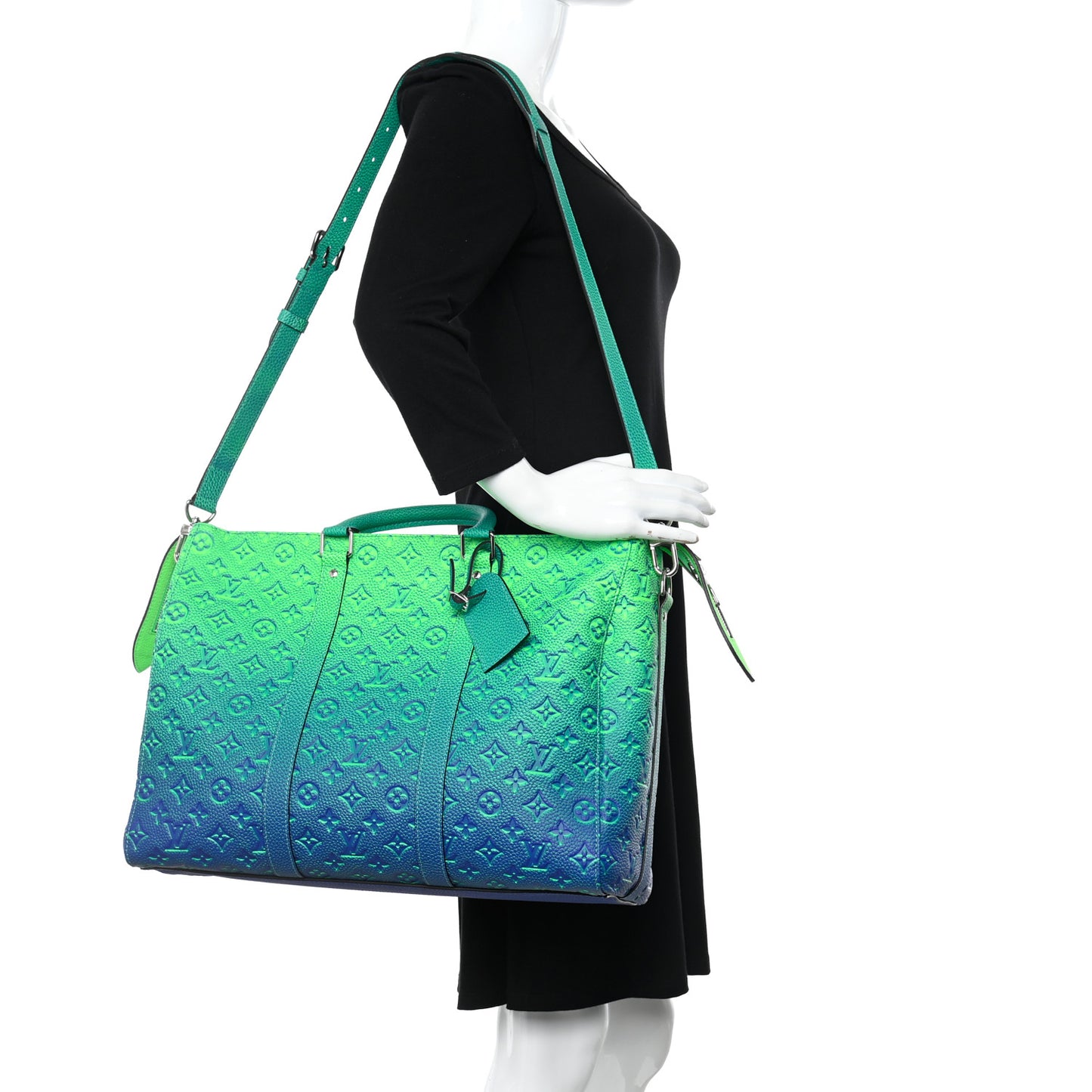 Taurillon Illusion Keepall Tote Bleu Vert