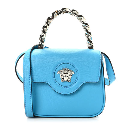 Versace Grained Calfskin Mini La Medusa Bag Turquoise 1 of 8