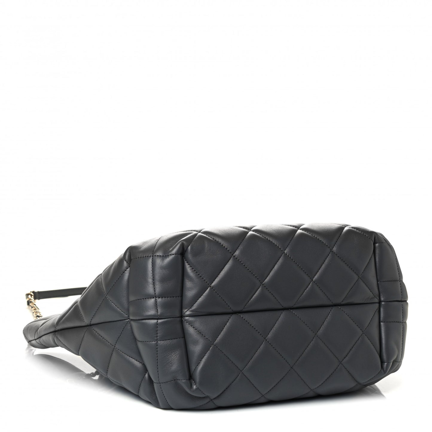 Lambskin Quilted CC Dweller Drawstring Tote Grey