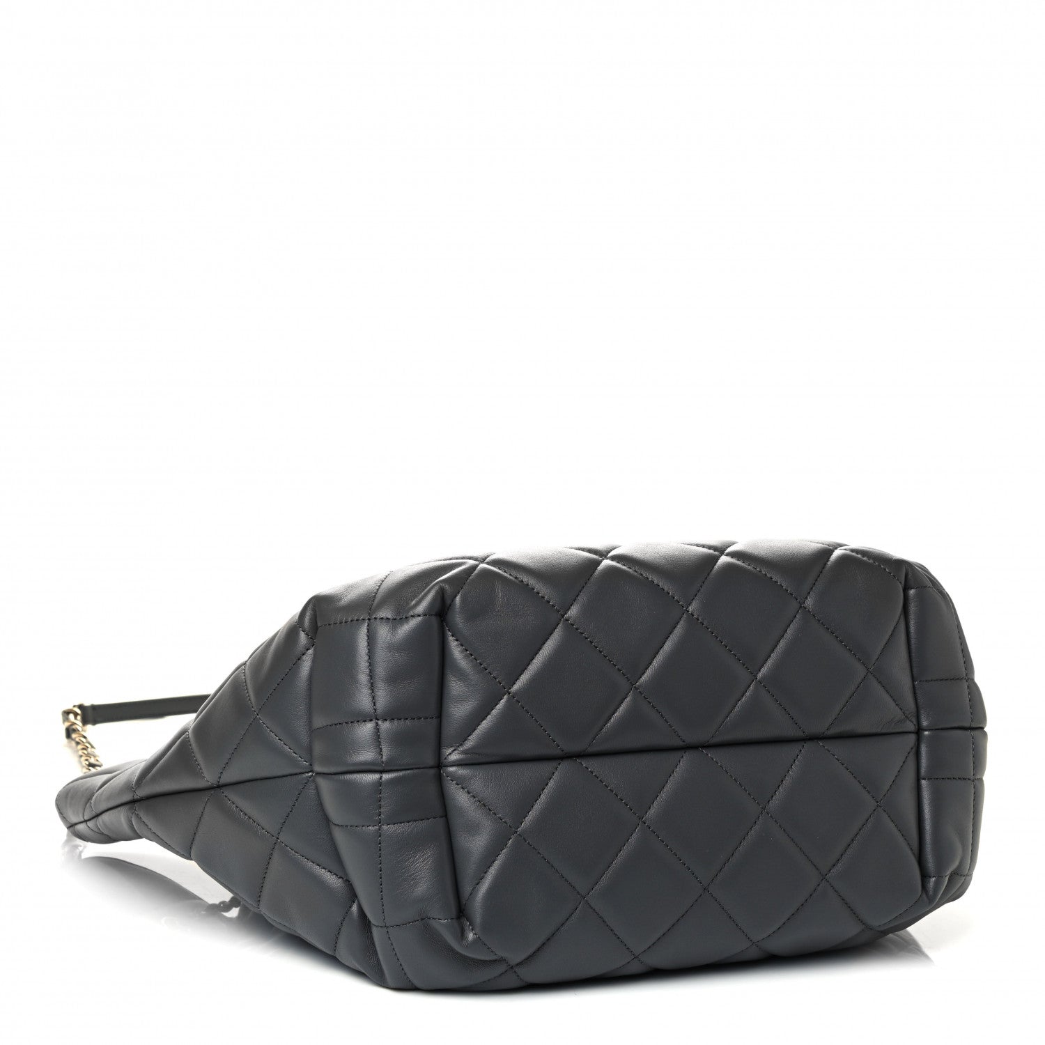 Chanel Lambskin Quilted CC Dweller Drawstring Tote Grey 3 of 4