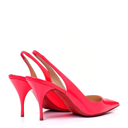 Christian Louboutin Patent Clare Sling 80 Pumps 41 Fluo Rose 3 of 11