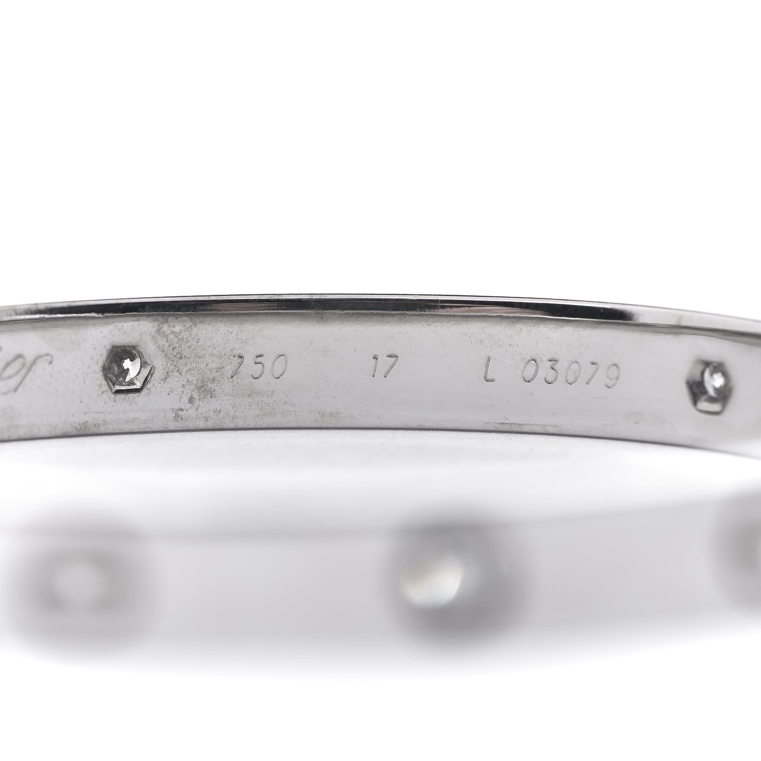 Cartier 18K White Gold 6 Diamond LOVE Bracelet 17 5 of 5