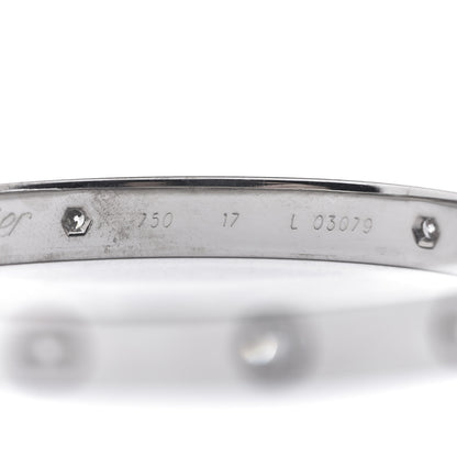 Cartier 18K White Gold 6 Diamond LOVE Bracelet 17 5 of 5