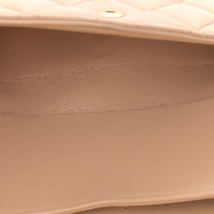 Chanel Lambskin Quilted Jumbo Double Flap Beige 14 of 15