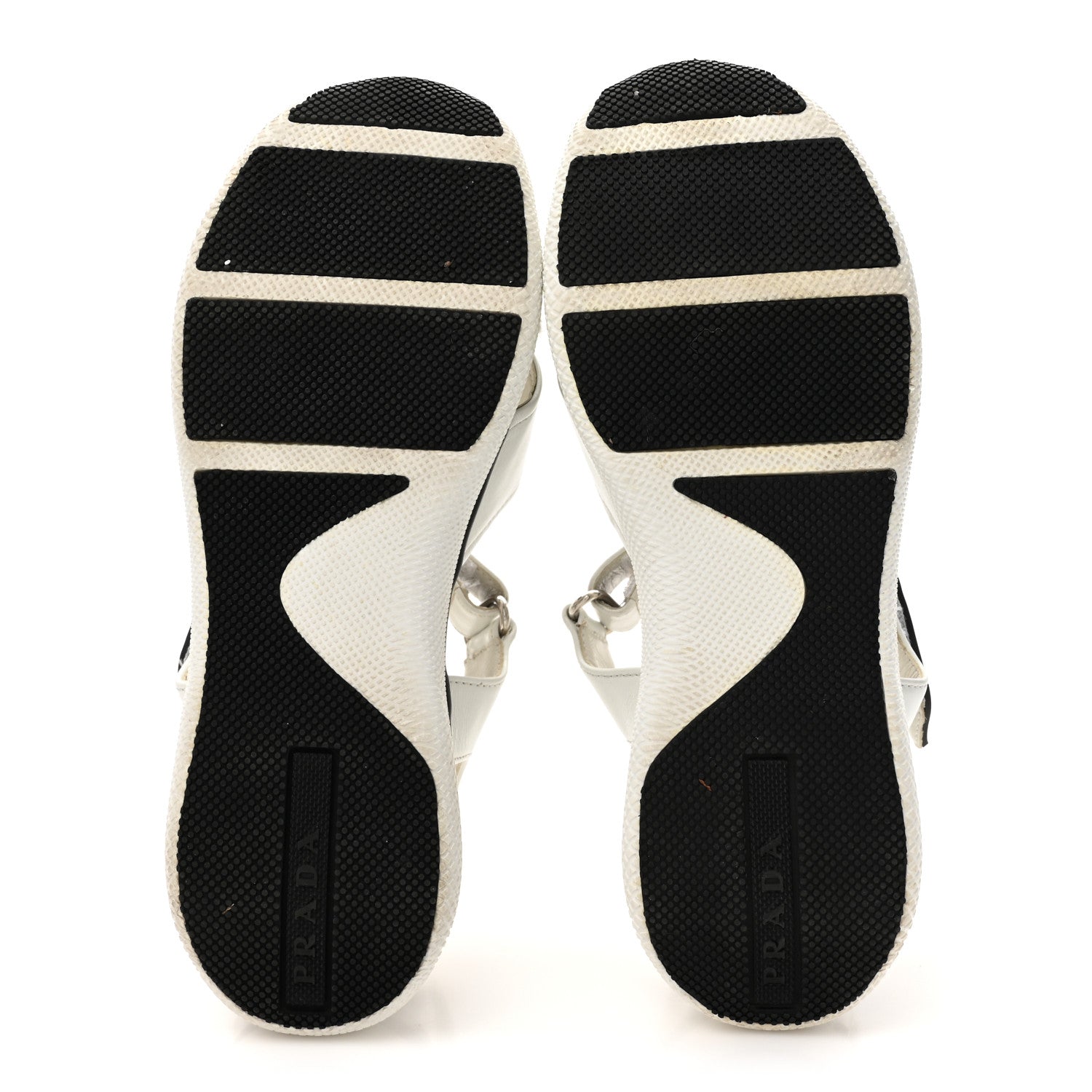 Prada Calfskin Velcro Womens 50mm Sandals 37 White 6 of 11