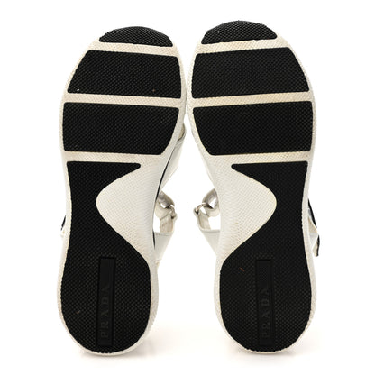 Prada Calfskin Velcro Womens 50mm Sandals 37 White 6 of 11